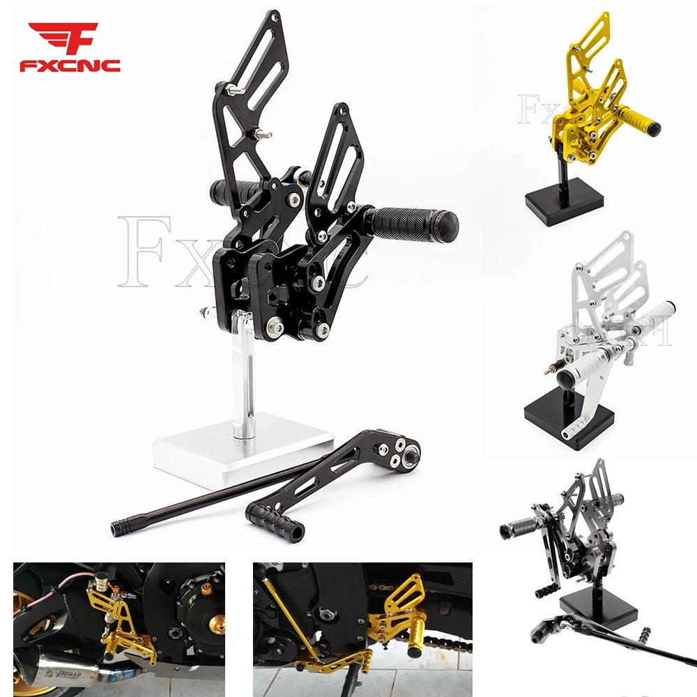 

For SUZUKI GSXR600 750 K6 GSXR 600 750 2006-2010 Motorcycle Rearset Footrest Footpeg Adjustable Aluminum Rear Set Footrest