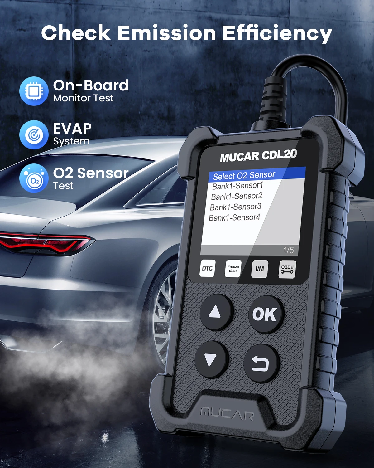 MUCAR CDL20 Obd2 Scanner Auto Check Engine Diagnostic Tools Car Code Reader with Full OBD 2 Functions  Lifetime Free