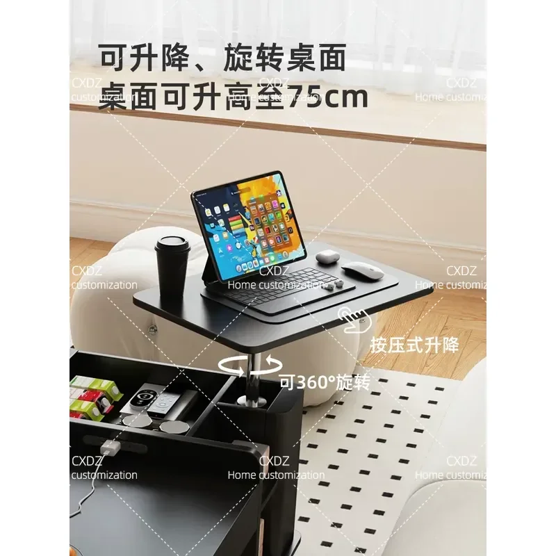 2026 New High End Creative Multi Functional Coffee Table Rectangular Removable Storage Rock Slab Lifting Folding Living Room