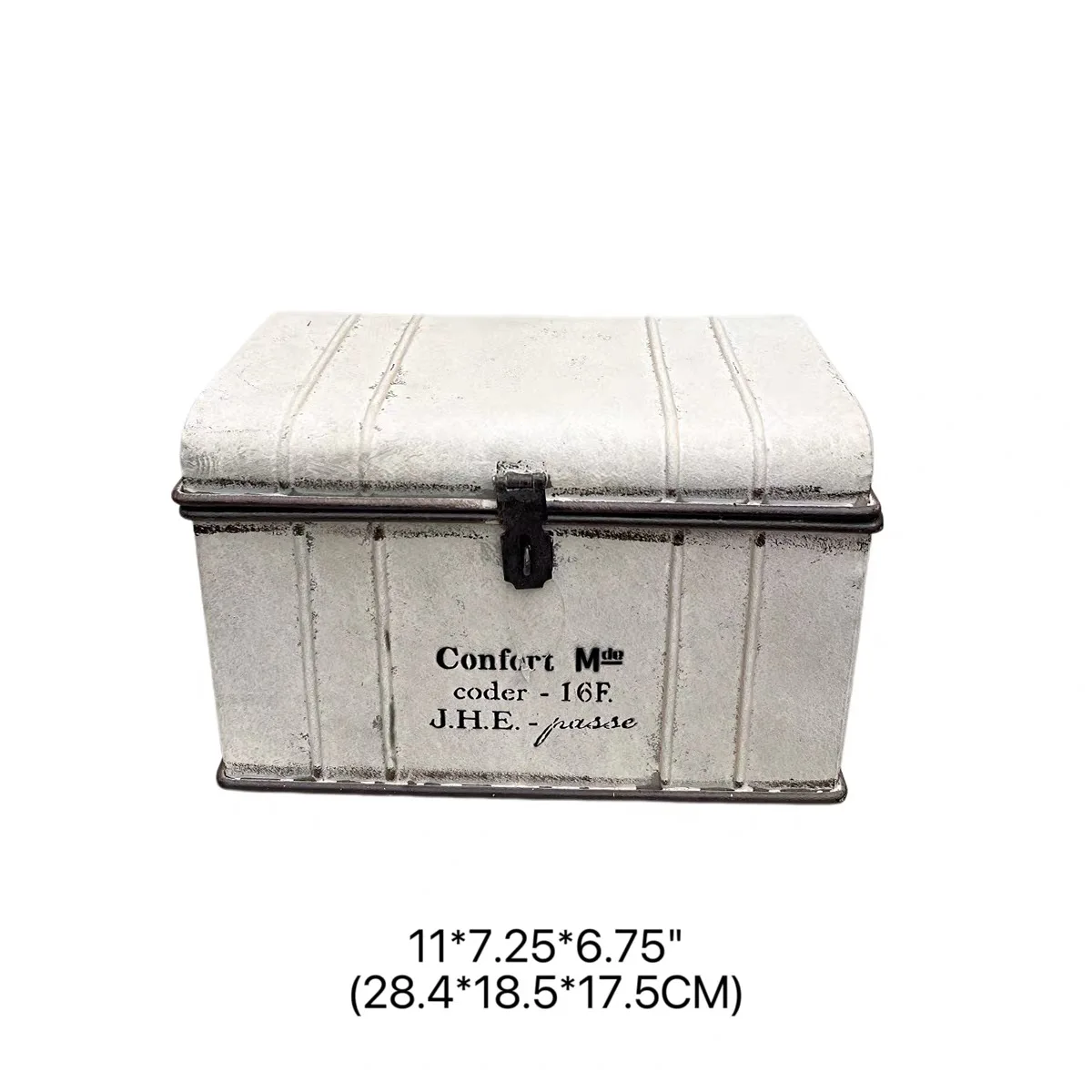 Vintage Metal Planter Box with Lid Rustic Rectangular Flower Pot Cover Decorative Storage Box Garden