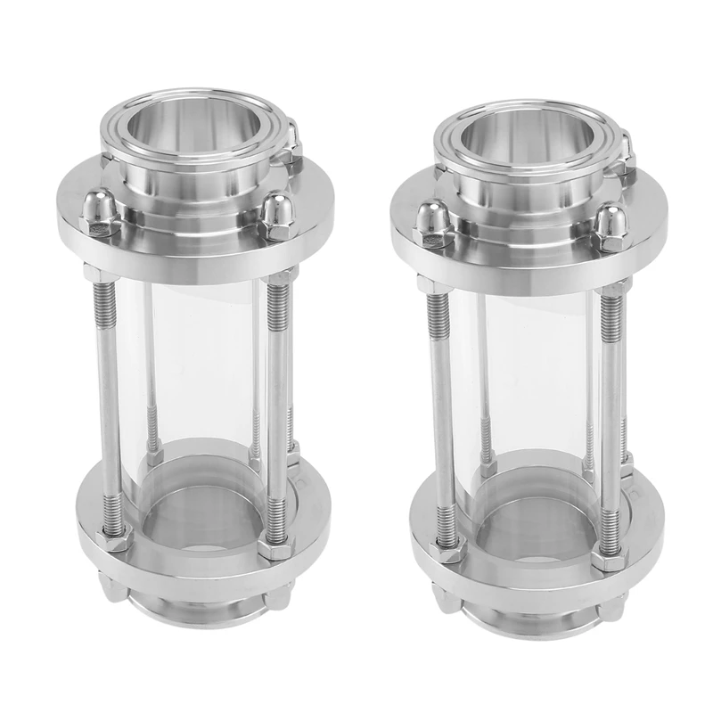 

2X In-Line Sight Glass With Clamp End,Flow Sanitary Straight Sight Glass SUS316 1.5 Inch (Flow Pipe OD 38MM)