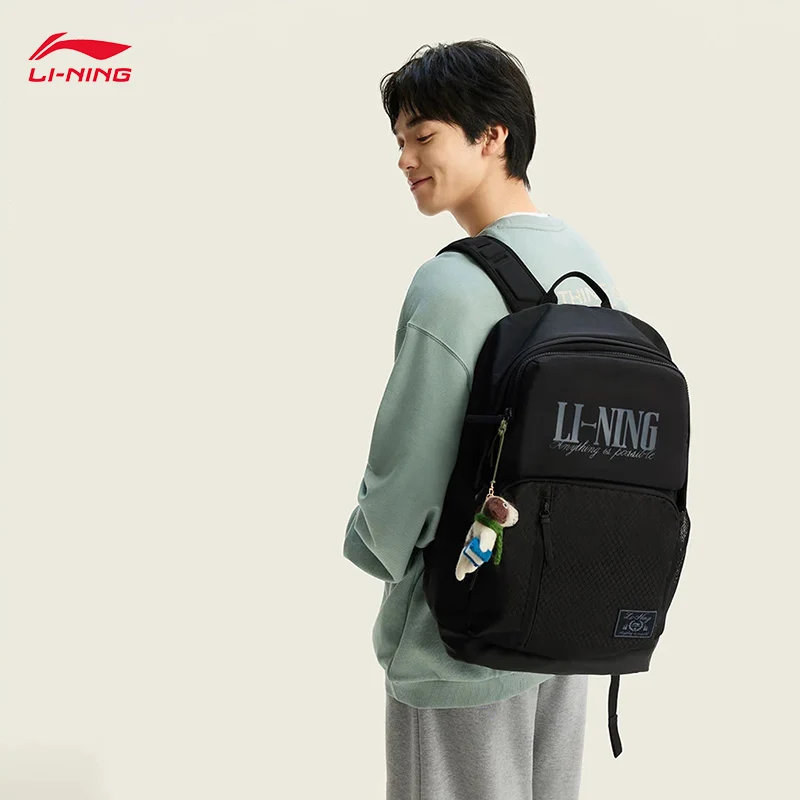 LI-NING Unisex Sports Style Series Unisex Large Capacity Adjustable LN WATER PROOF Backpack 32*20*48CM ABSW129