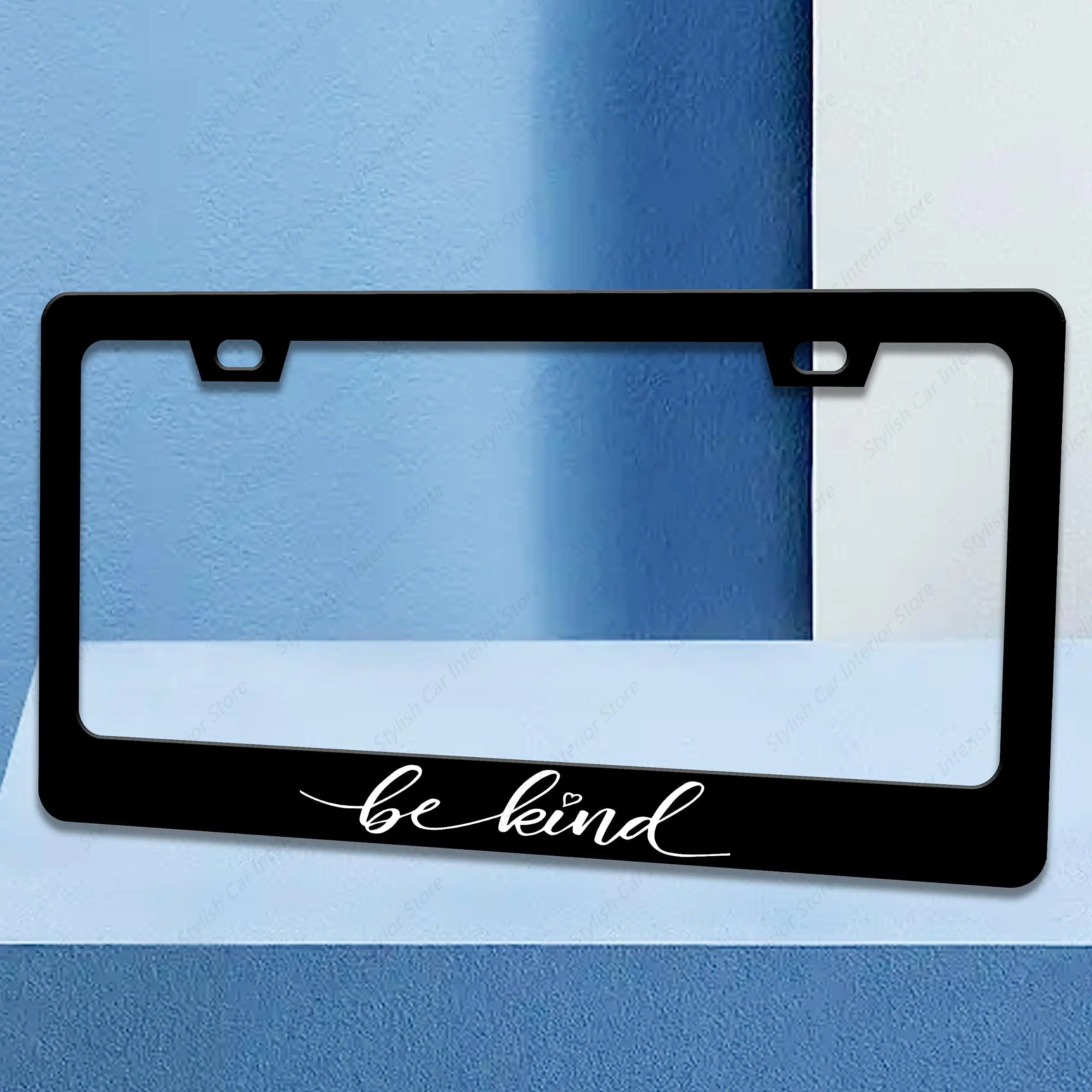 Be Kind License Plate Frame Funny License Plate Frames Auto Accessory Bracket Stainless Steel License Plate with Screws