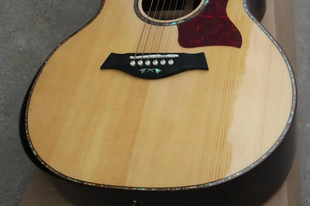 High quality solid spruce top, 41 inch cutaway  914 acoustic guitar,Abalone shell binding and inlay 001