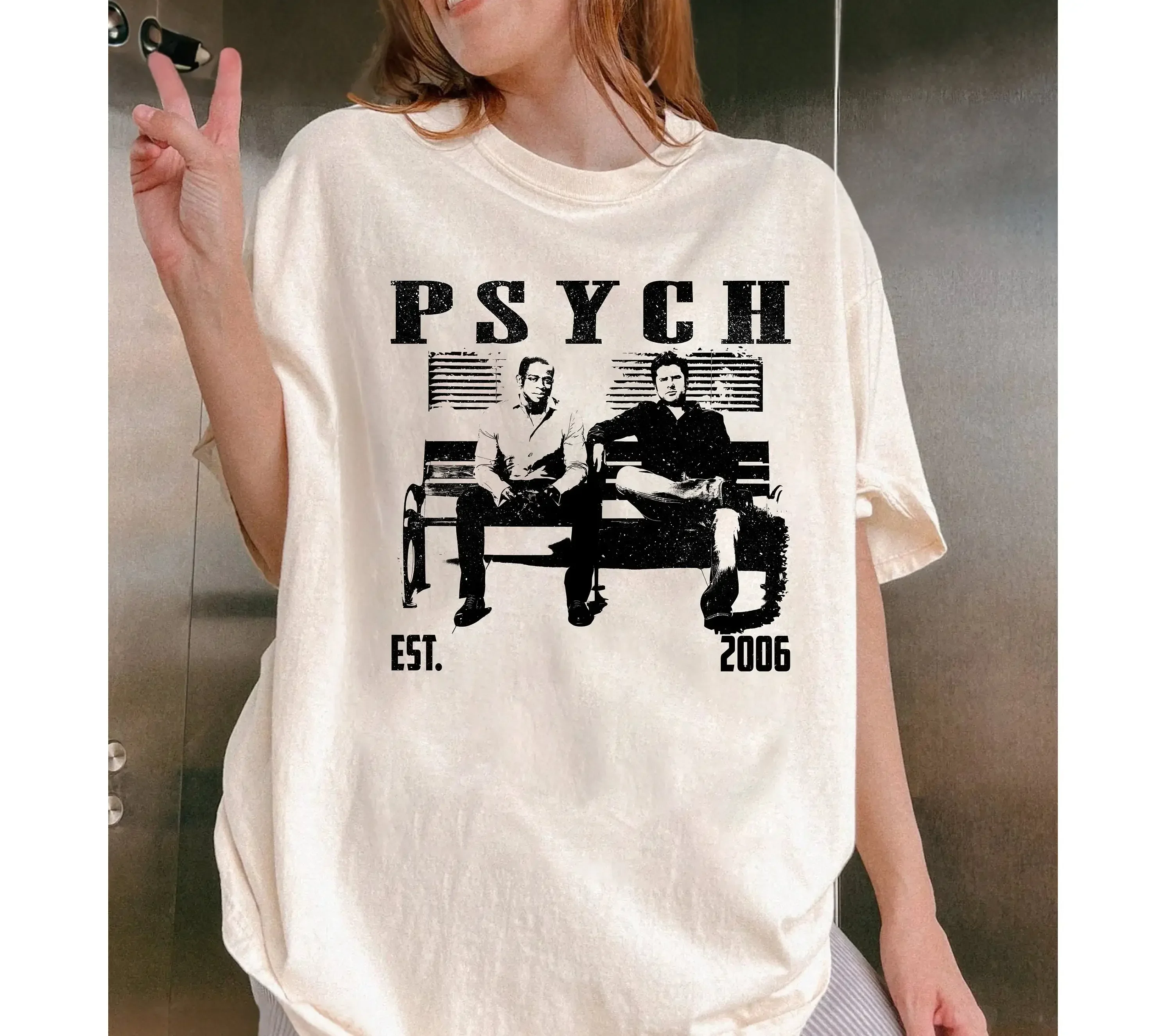Psych T Shirt TV Series Movie Vintage Midcentury For Him