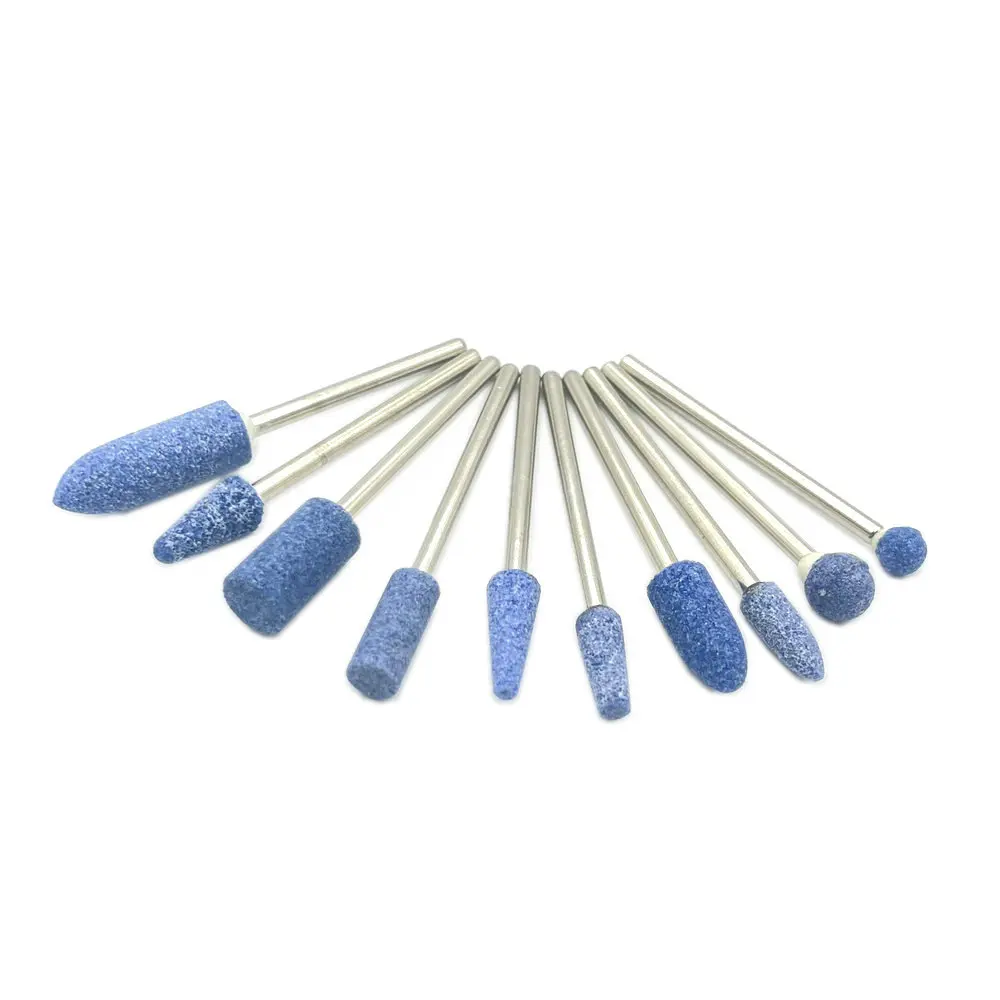 10pcs/set  Dental Stone Grinder Polisher Burs 2.35mm Shank For Contouring Shaping Porcelain Dental Rotary Stone Polisher