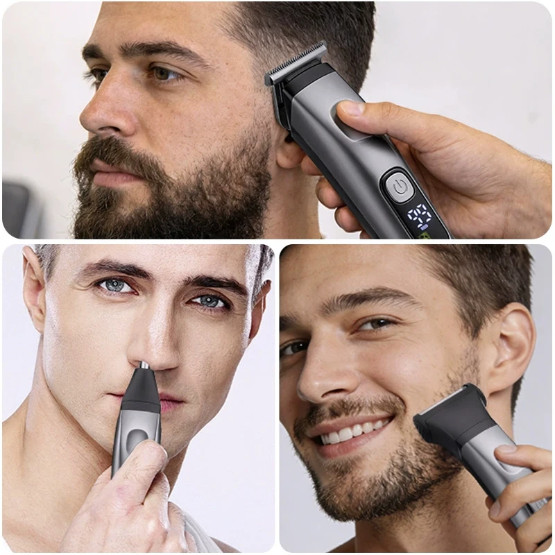 New 3-in-1 Hair Clipper for Men Household Carving Multi-function Electric Hair Clippers Shaver Nose
