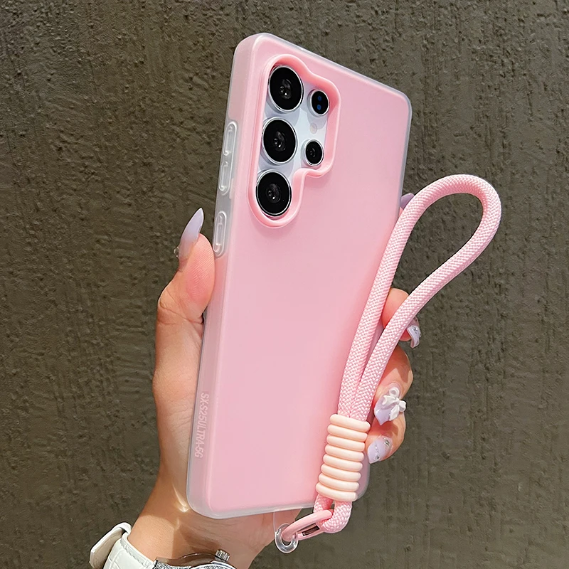 Wrist Strap Lanyard Jelly Phone Case For Samsung Galaxy S26 S25 S24 S23 S22 Ultra Plus FE A36 A35 A54 A16 A56 A17 A37 A57 Cover view 2