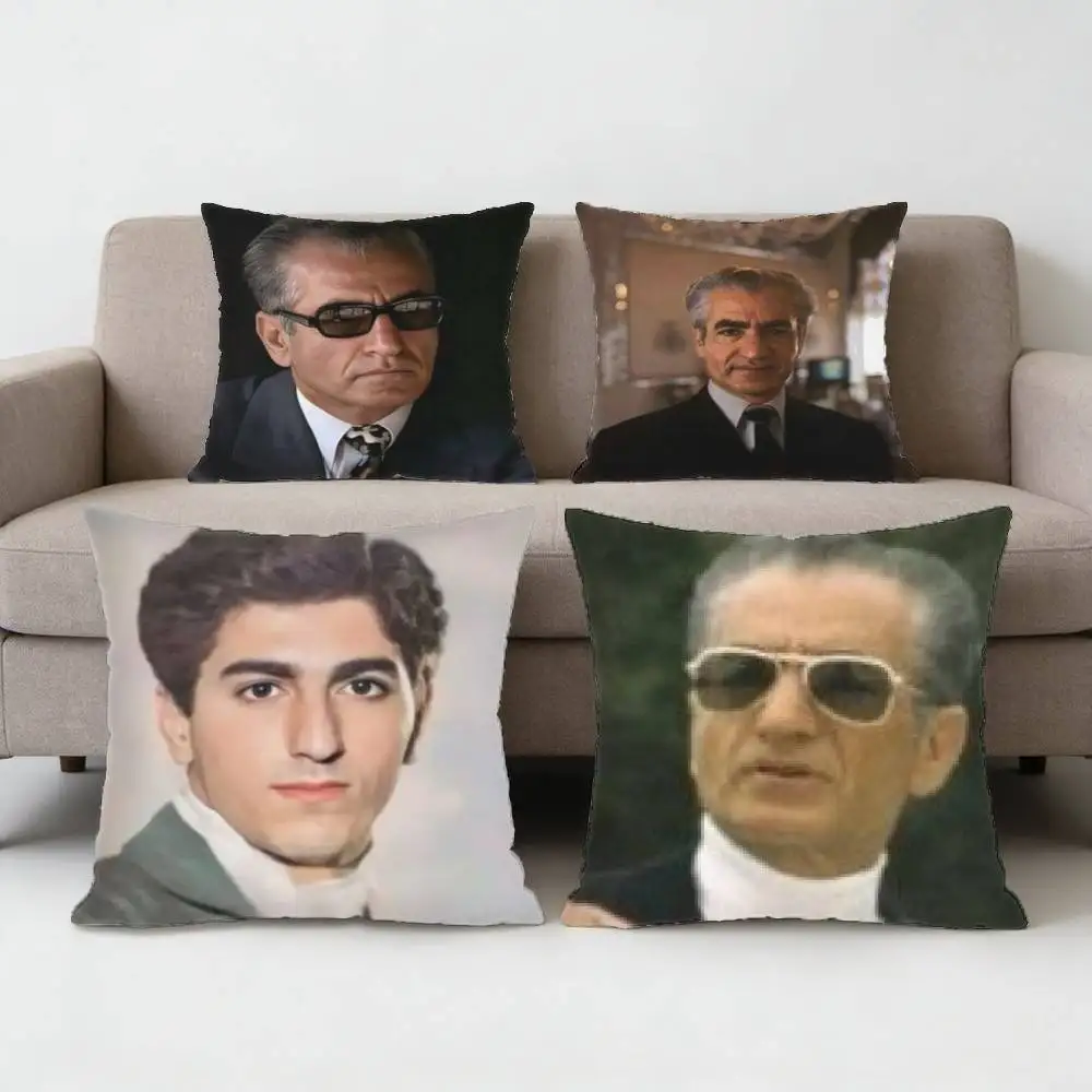 

M-Mohammad Reza P-Pahlavi Pillow Case Sofa Living Room Bedroom Headboard Backrest Cushion Square Cushion Nap Time
