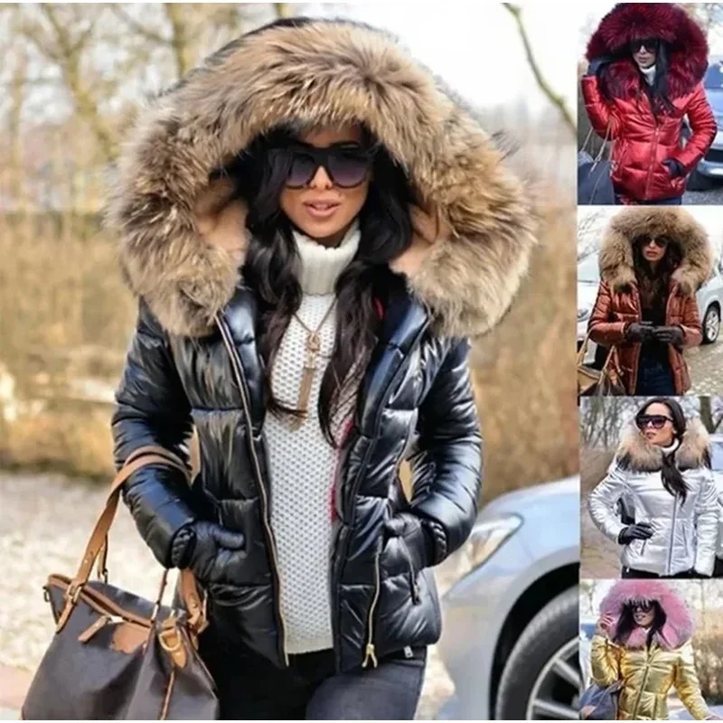 

Womens Parkas Autumn and Winter New Womens Down Cotton Coat Short Winter Coat Women