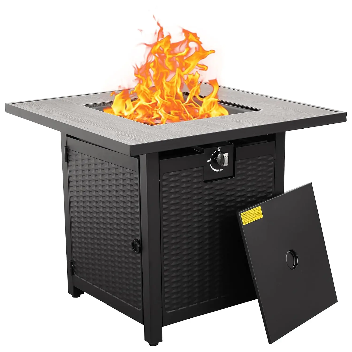 Outdoor Propane Fire Pit, 30 Inch Patio Firepit Table with Fire Glass for Outside Parties and Gatherings on Garden Backyard Porc