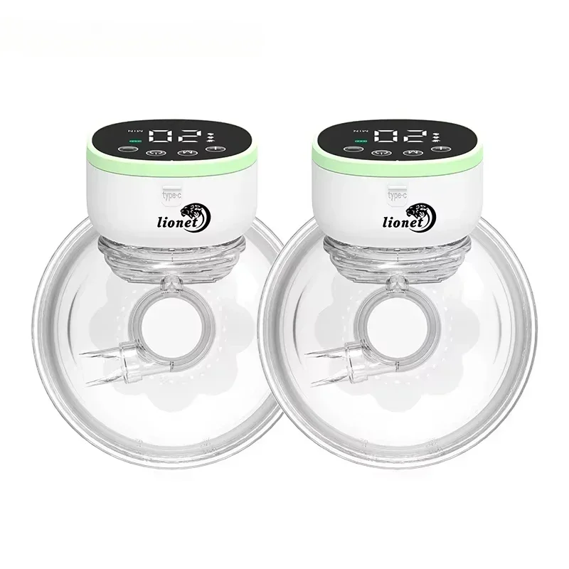 2/1pcs Wearable Breast Pump BPA-free Portable Electric Breast Pump Hands Free Low Noise Milk Collector for Breastfeeding