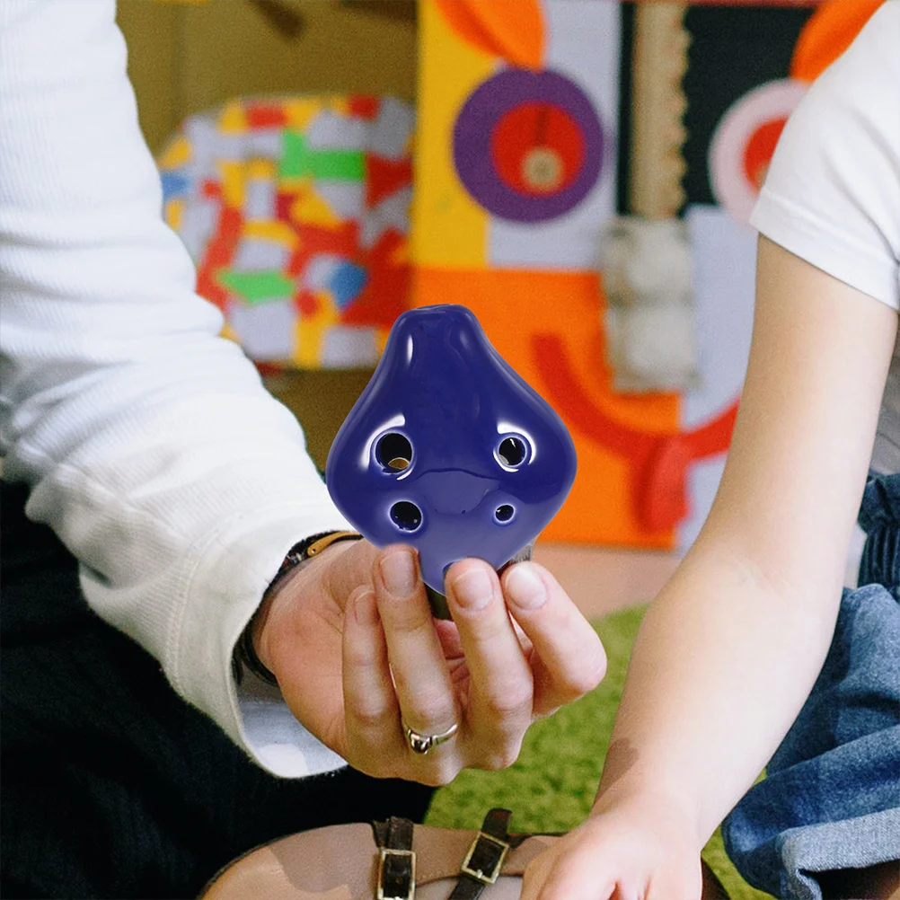 

2Pcs 6 Hole Ceramic Ocarina C Key Easy to Clean and Maintain Fun Instruments for Outdoor Activities Ceramic Ocarina