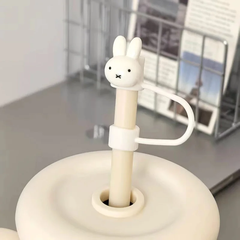 Kawaii الكرتون ميفي أرنب لطيف غطاء من القش الغبار برهان 10 مللي متر الحجم العالمي غطاء للحماية الكرتون ديكور ملحق الفتيات #6