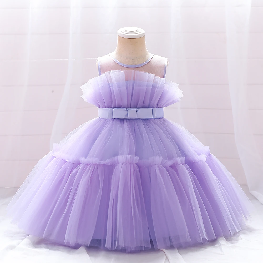 2022 Baby Dress For Girls Kids Wedding Bridesmaid Dresses Toddler Tulle Birthday Princess Party Dress Infant Outfits Vestidos