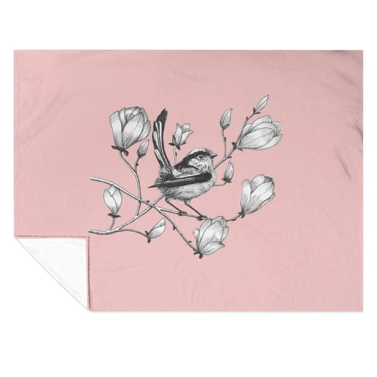 

long tailed tit on magnolia tree Throw Blanket Blankets For Sofas cosplay anime Designers Beautifuls Blankets