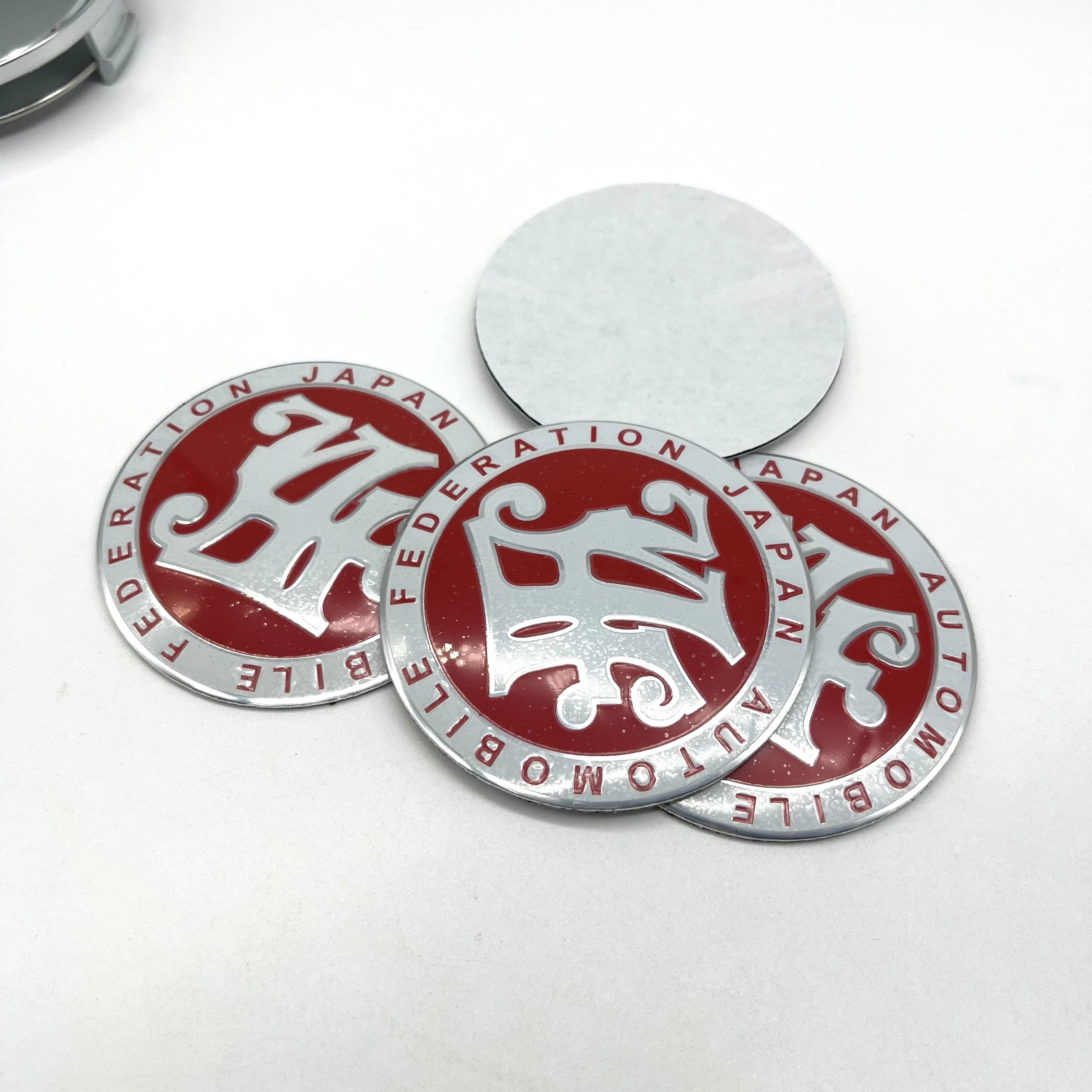 4pcs/Lot 56mm 65mm 3D Universal Car Wheel Center Hub Cap Sticker JAF Federation Badge Emblem Sticker Car Styling Auto Accessorie