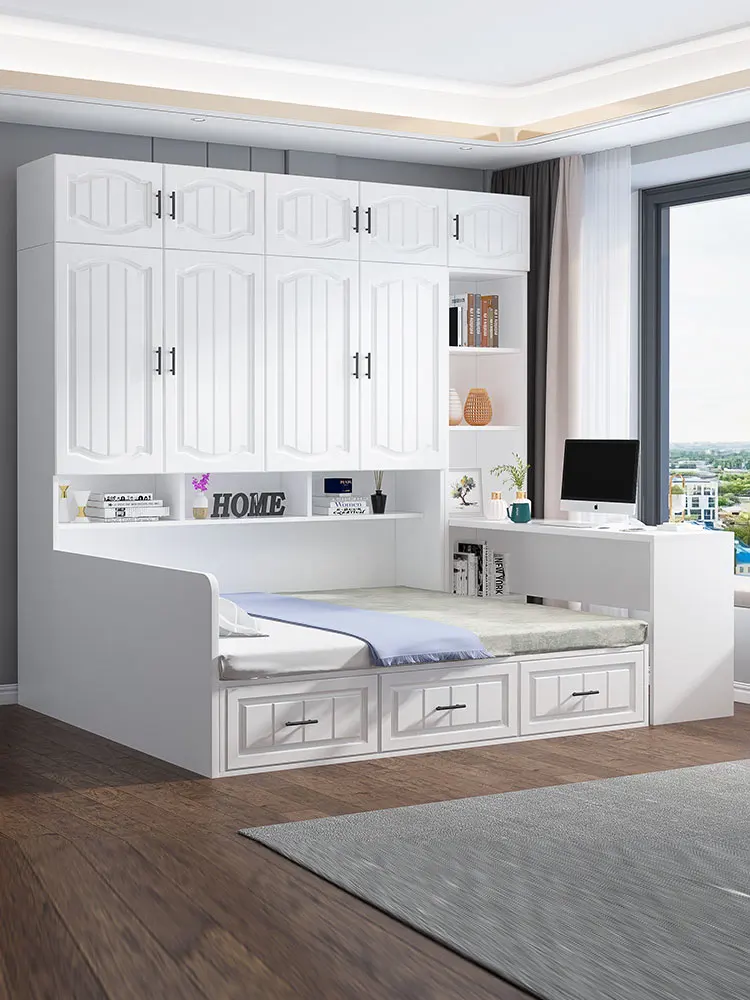 

W7 tatami wardrobe integrated small apartment with desk cabinet combination bed household multi-functional storage