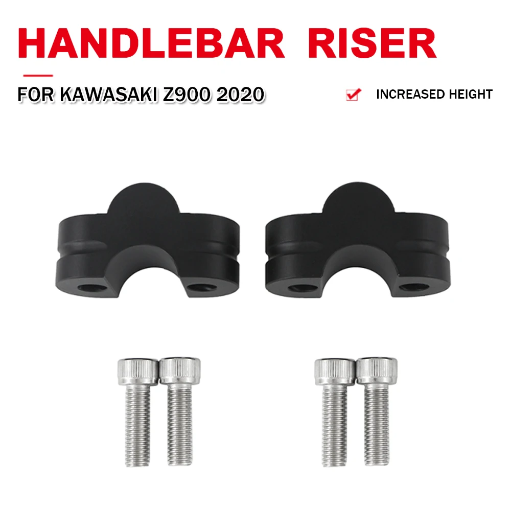 Motorcycle CNC Aluminum 22mm Handlebar Riser Heightening 20mm Mount Clamp Adapter Handle Bar Raise For Kawasaki Z900 Z 900 2020