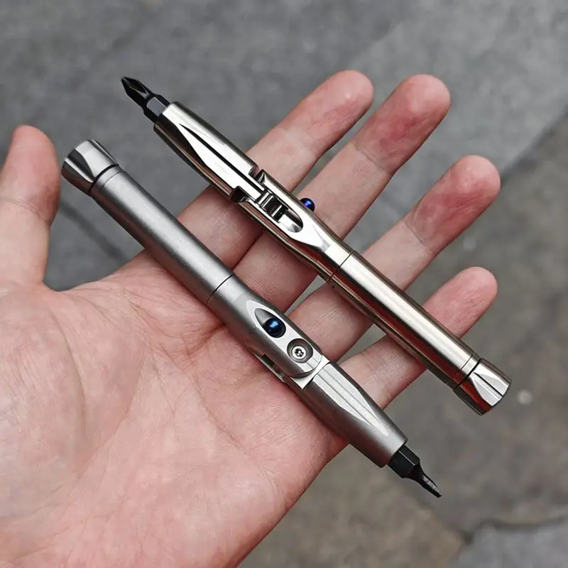 Titanium Alloy L-shaped 6mm Screwdriver Thorn Wheel Folding Palm Screwdriver Edc Manual Tool 1/4 Inch