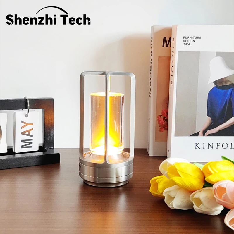 

Светодиодный настольный светильник с зарядкой через USB, атмосферная настольная лампа с затемнением, сенсорный переключатель, декоративное освещение для подарка, бара, вечеринки, кемпинга, декор