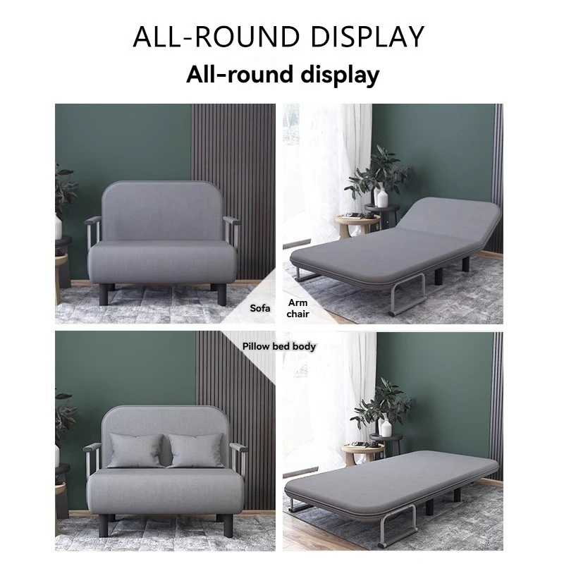 Modern Folding Sofa Bed Apartment Small Apartment Simple Single and Double Folding Sofa with Armrest