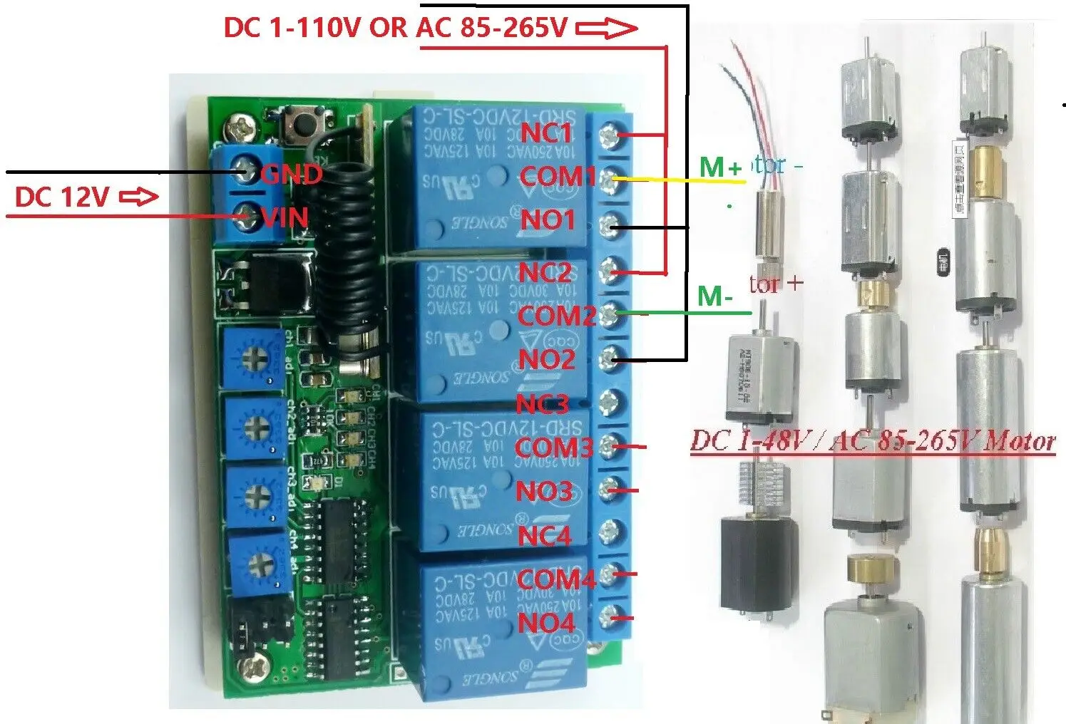 8 CH Delay Relay Receiver Kits PT2262 Transmitter Control RF Wireless House hold