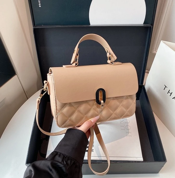 Women's Unique Niche Design Quilted Small Square Bag - Luxury Versatile Handheld, Shoulder & Crossbody Bag
