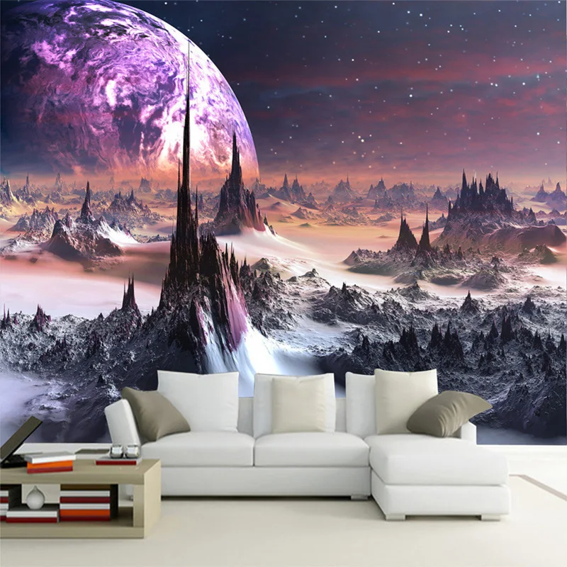 Customized products 3D Star Universe Photo Wallpaper Stereo Embossed Modern Decor Moon night sky TV Background wall bedroom 3 d