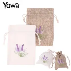 1PCS Dry Flower Aroma Bags Embroidery Lavender Pouches Reusable Aromatherapy Drawstring Bag Cotton Jute Seeds Bags