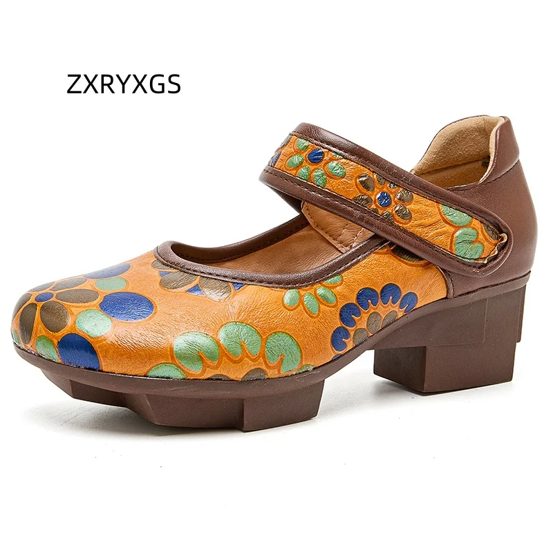 

ZXRYXGS классические туфли из воловьей кожи с верхним слоем, женская модная обувь черного цвета, 2021, элегантные банкетные свадебные туфли на высоком каблуке