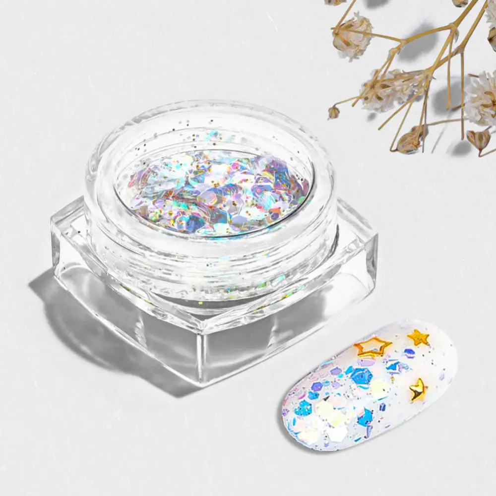 Aurora Gel politur Dekor Nagel Glitter Pulver Pailletten Nagel zubehör Nagel kunst Dekoration bunte Maniküre funkelnde Nagel flocken