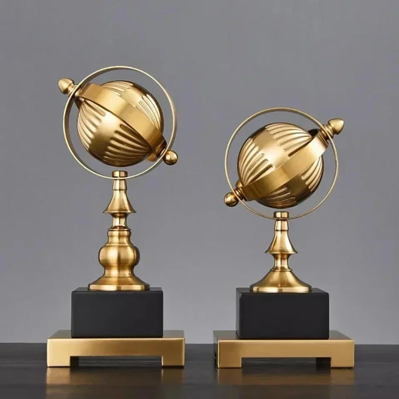 

Creative Gold Metal Globe Model Ornaments Office Desktop Decor Crafts Home room Furnishing High-end Decorations birthday gifts