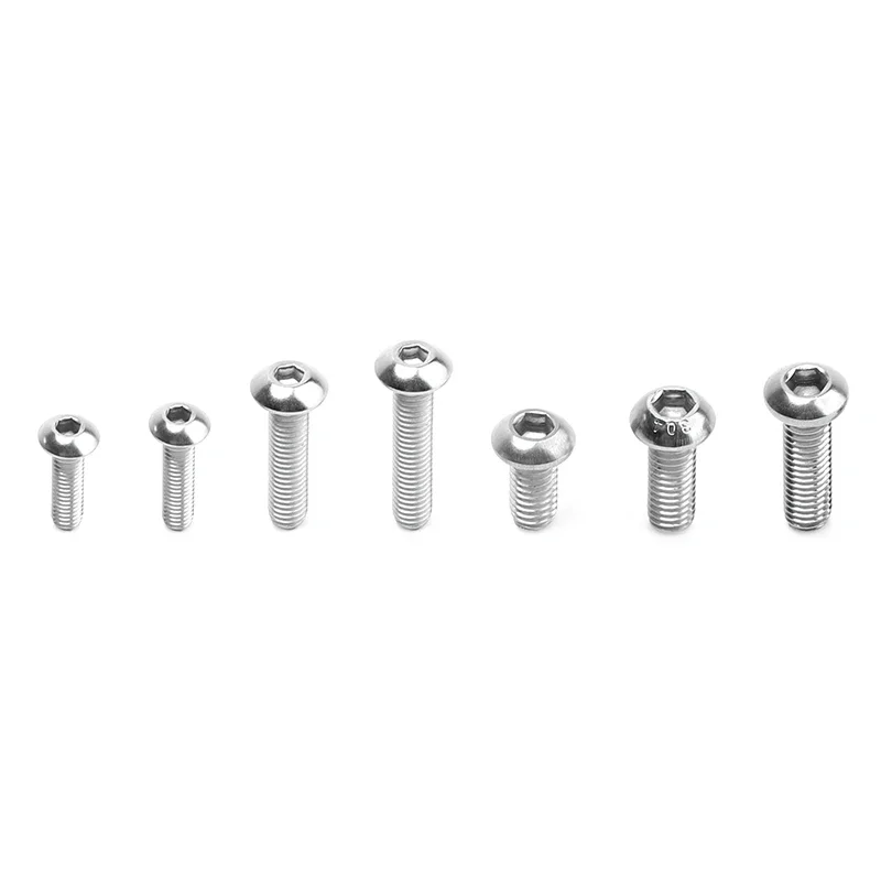 10/50pcs M2 M3 M4 M5 M6 Stainless Steel/Carbon Steel Hexagon Hex Socket Button Head Screw Bolts Round Head Screw Standoff