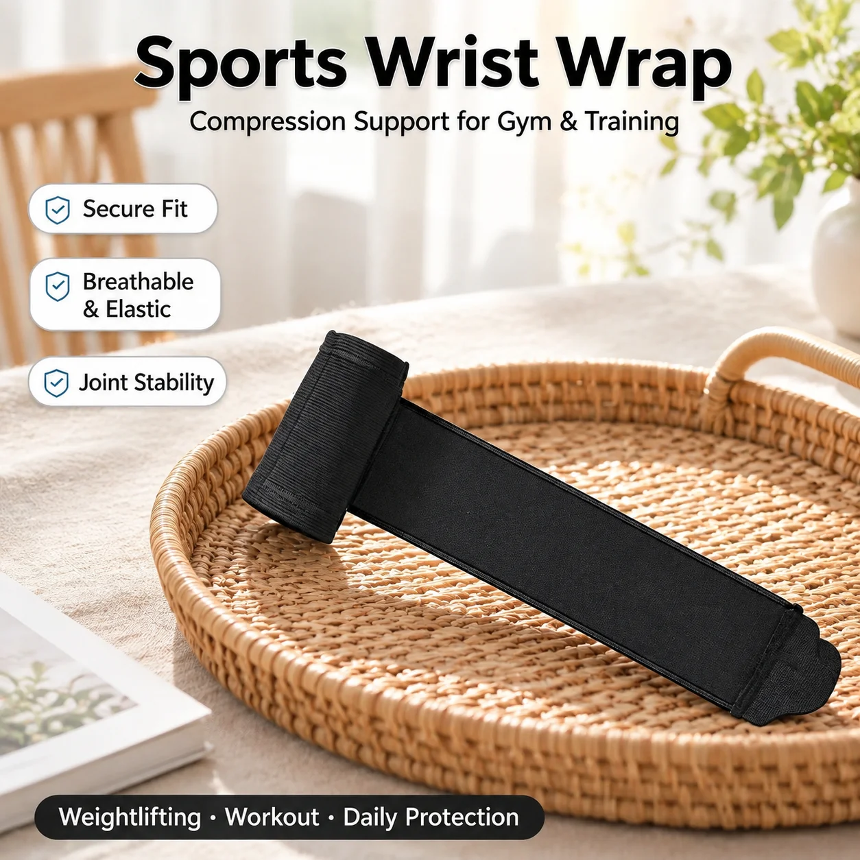 Breathable Adjustable Wrist Support Brace Elastic Vintage Compression Wrist Wraps for Men Women Daily Workout Weightlifting