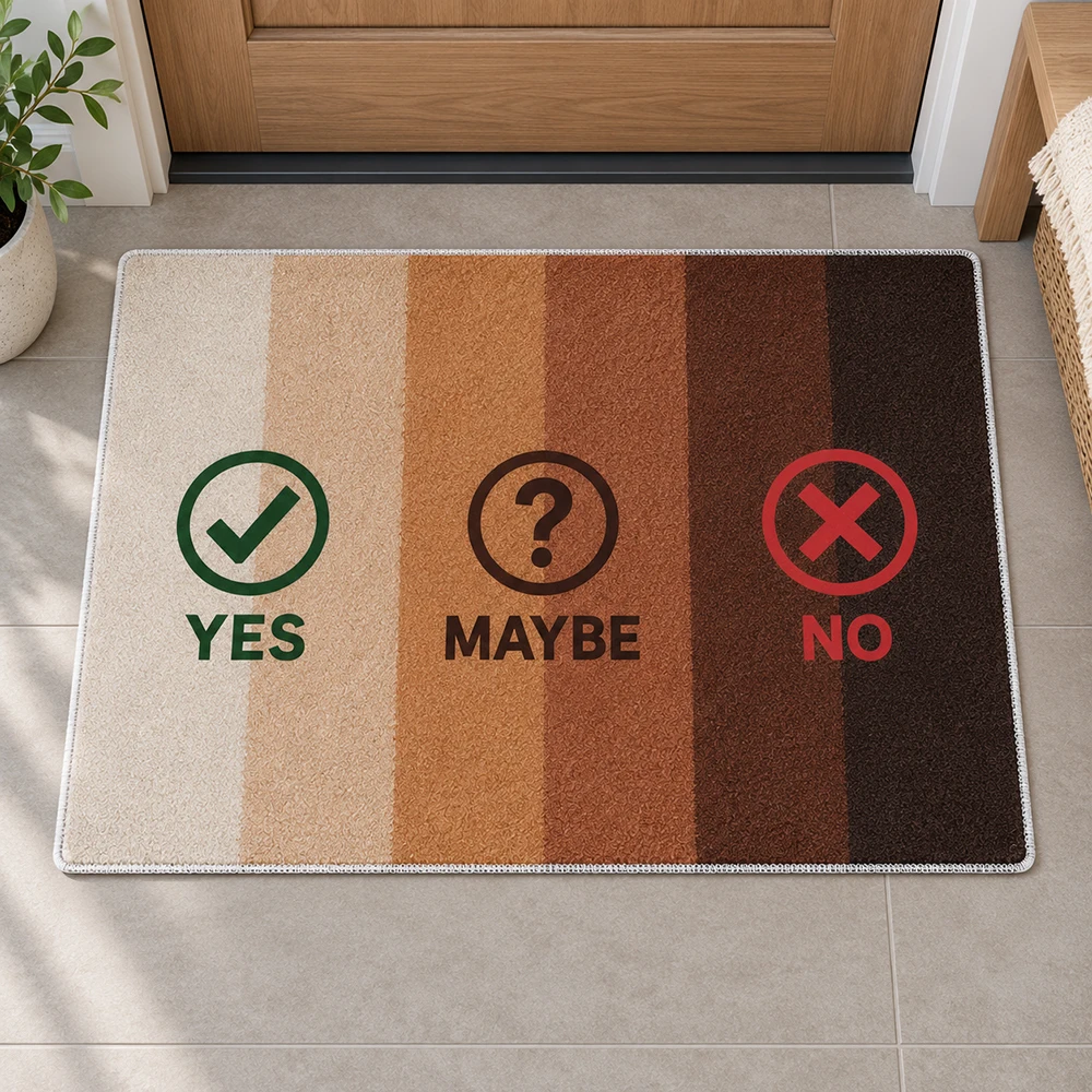 Novelty Ok Not Ok Doormat Funny Absorbent Non Slip Indoor Rug Washable Bathroom Floor Mat Apartment Bedroom Housewarming Gift