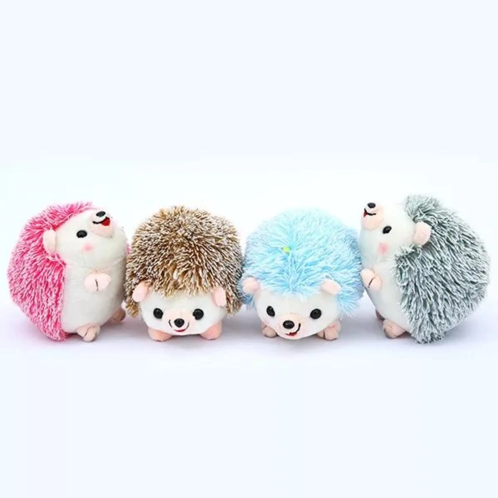 1 Pcs Adorable Plush Hedgehog Doll Keychain Soft Colorful Hanging Ornaments for Home, Car, and Office Décor