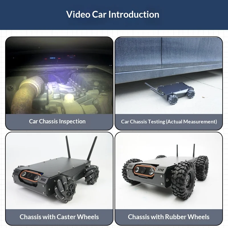 Video Remote Control Car, Metal Chassis Vehicle, Automobile Chassis Inspection Robot, Outdoor Intelligent Patrol Vehicle