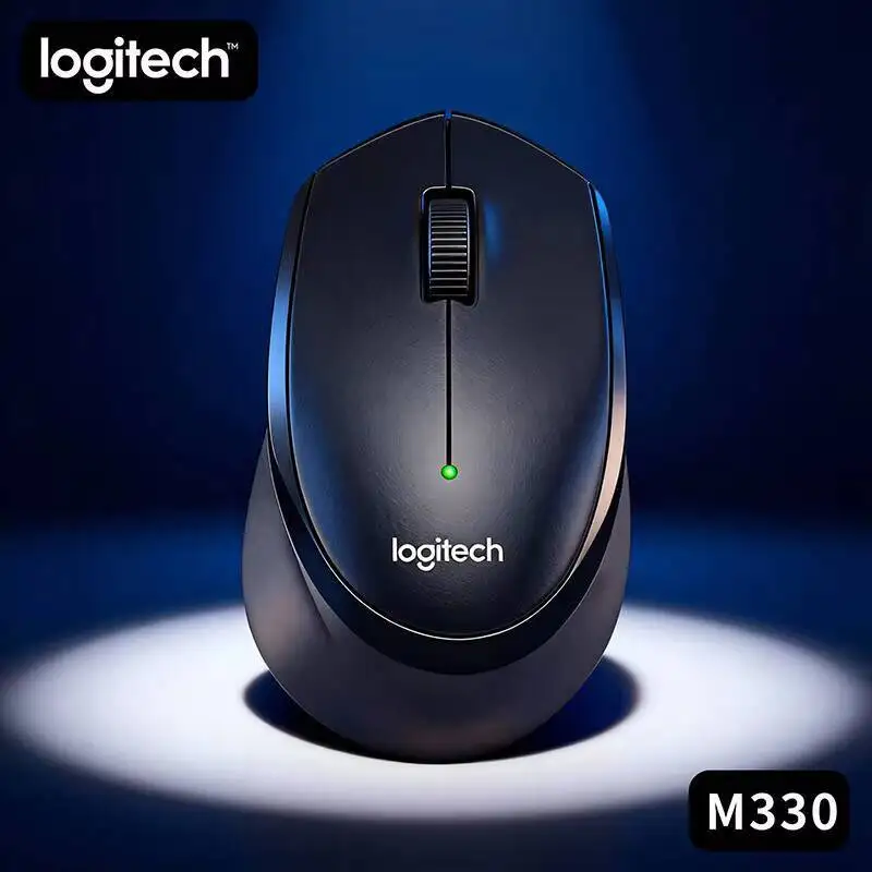 

Беспроводная бесшумная мышь Logitech M330, 2,4 ГГц, 1000 точек на дюйм, USB-наноприемник, удобная ручка для офиса, дома, ПК, ноутбука