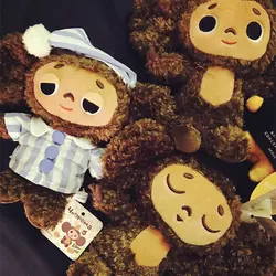 High Quality Cheburashka Plush Toy Big Eyes Monkey With Clothe Doll Russia Anime Baby kid Sleep Appease Doll Toys Children Gift