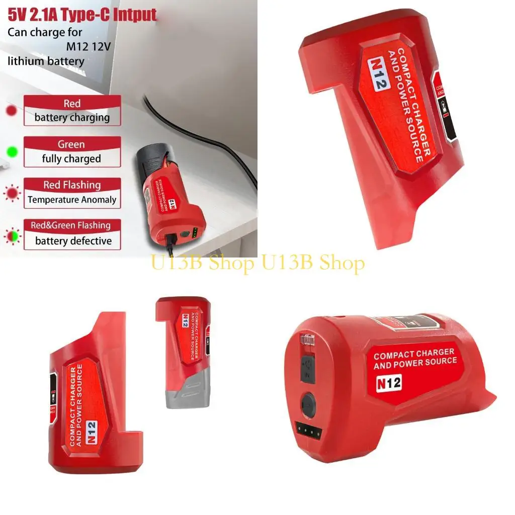 U13B 12V USB Power Source Adapter for N12 12V Battery Charging Adapter Portable Power