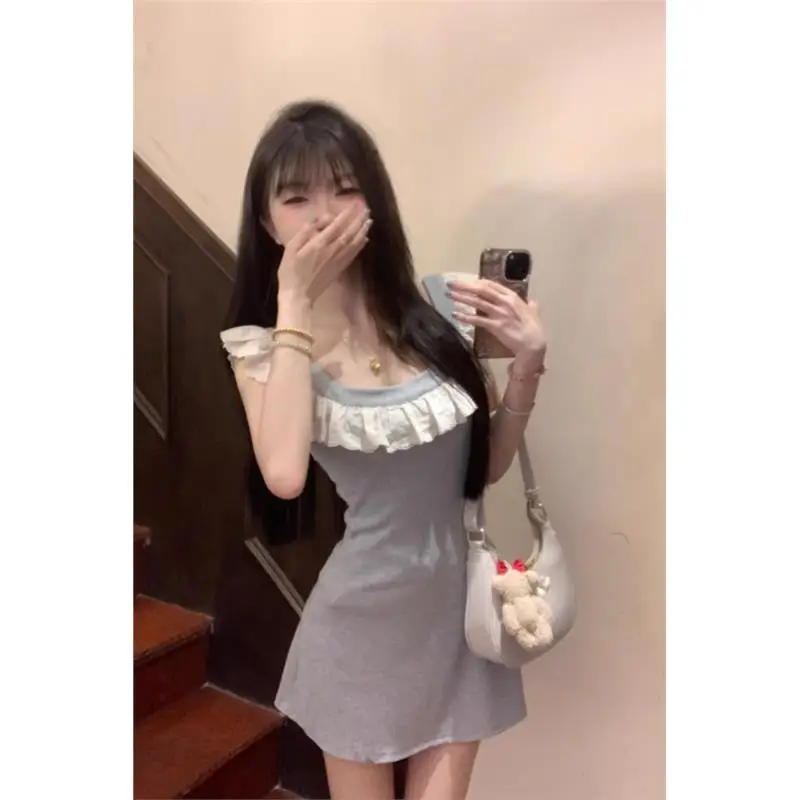 オリジナルレースショートスカートパッチワークドレススリムサマーニュースタイルエレガントフライスリーブカスタムデザインサービスウェディングドレス