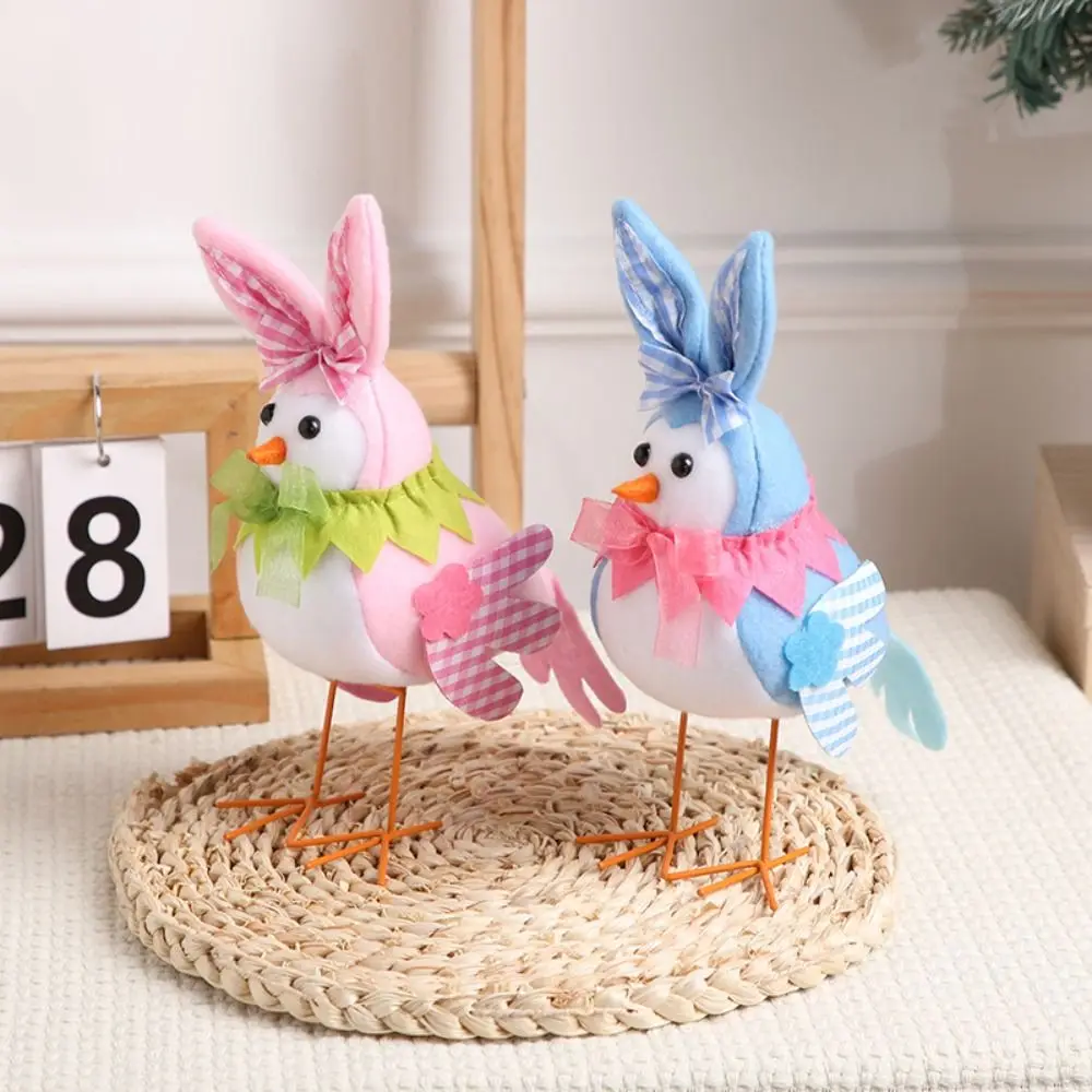 Multicolor Easter Bird Doll Cartoon Flower Plush Bunny Ear Bird Doll Spring Festival Supplies Cartoon Bird Doll Kids Gift