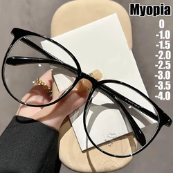 Vintage Trendy Ladies Myopia Glasses Luxury Anti Blue Light Near Sight Eyeglasses Finished Prescription Minus Eyewear Diopter