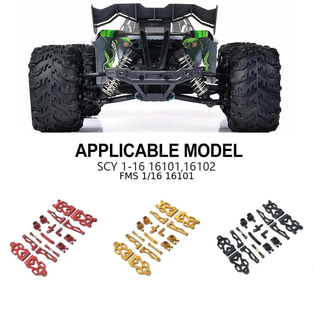 

RCGOFOLLOW Upgrade Metal Parts Kit Durable Full Metal Rc Upgrade Metal Parts Kit For 1/16 SCY 16101 16102 Monster Trucks