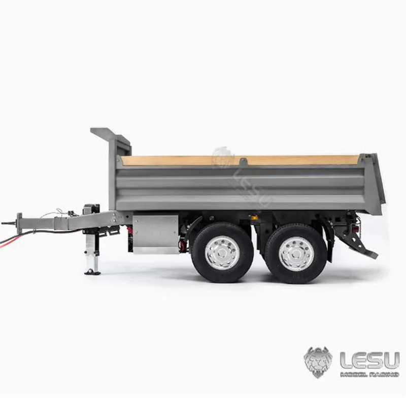 1/14 Full Trailer Dump Truck with Central Hydraulic Cylinder Lifting CNC Body LS-A0051-B Tail Hook Puller LESU