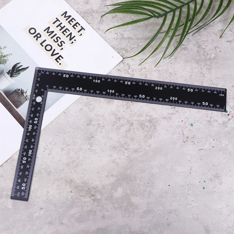 Black Right Angle Ruler 90 Degree Hole Angle Ruler Industrial Grade Positioning Marking Angle Ruler Woodworking L-shaped Ruler