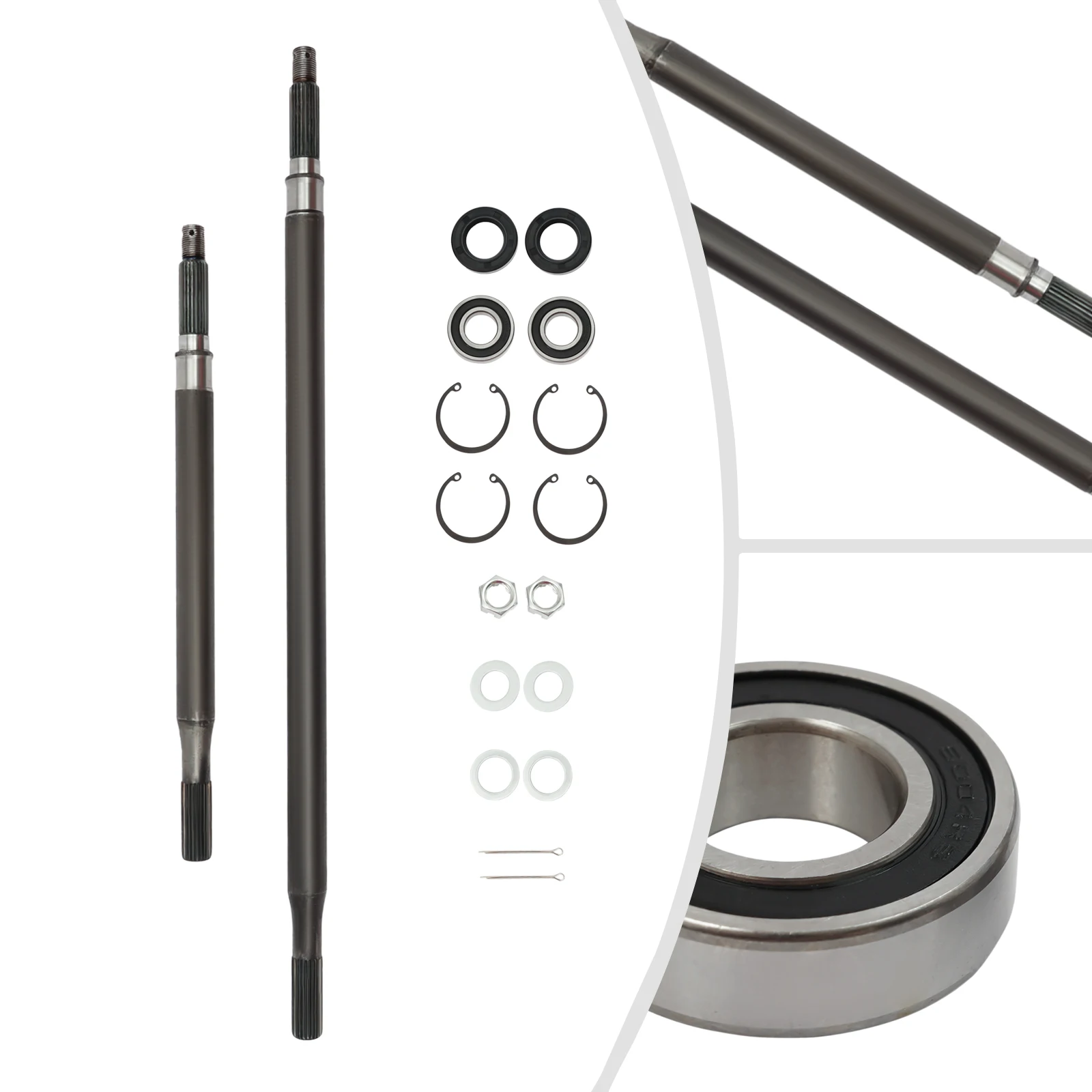 Poros As Roda Belakang RXV, Poros As Roda Belakang Spline RXV untuk Golf Cart, dengan Kit Seal Bantalan, untuk Model Listrik EZGO RXV 2008 ke Atas