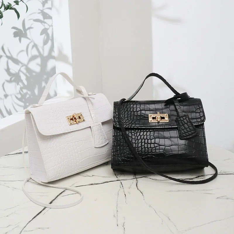 Crocodile pattern small square bag 2024ladies handbag foreign trade small bag leisure outdoor shoulder bag