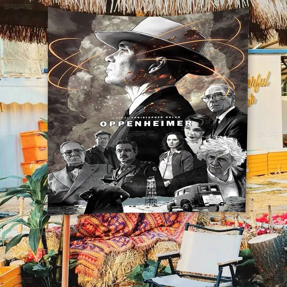 خمر الكلاسيكية O-oppenheimer الفيلم الإبداعية نمط شنقا العلم البوليستر المطبوعة راية اليد سحبت العلم